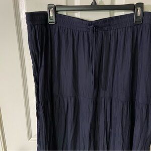 J.Jill navy tiered lightweight maxi skirt